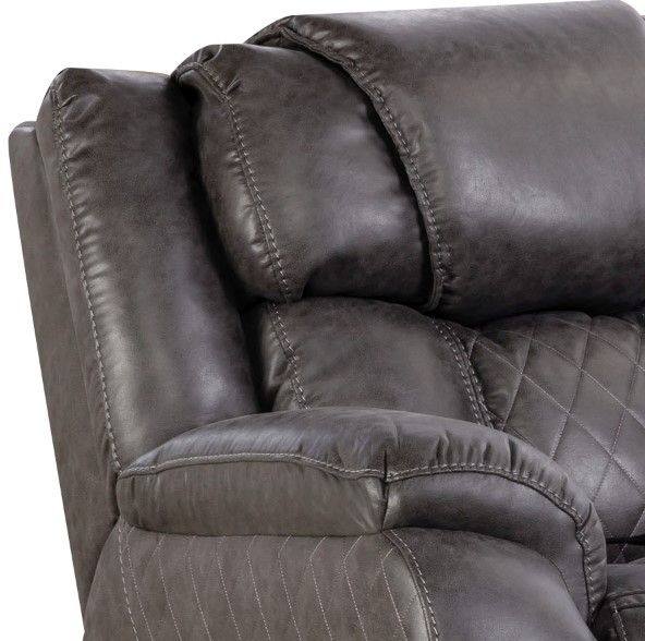 HomeStretch Daytona Black Power Reclining Console Loveseat-1