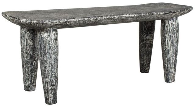 Uttermost® Fade To Black Distressed Black/White Wood Bench-0