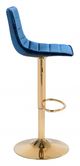 Zuo® Prima Dark Blue & Gold Bar Chair-2