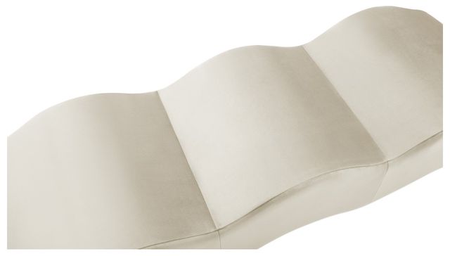Meridian Furniture Wave Cream Upholstered Bench-3