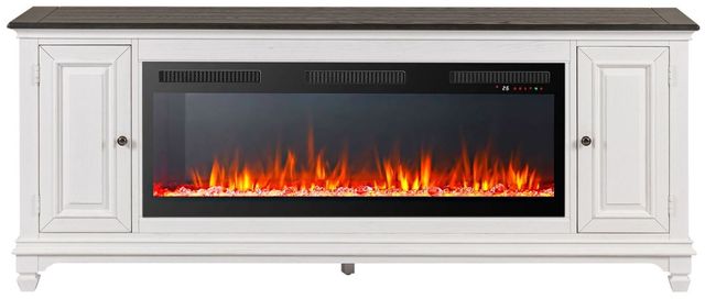 Liberty Furniture Charcoal/Wirebrushed White 80" Console with Fireplace-2