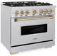 ZLINE Classic Autograph Edition 36" Stainless Steel Pro Style Gas Range with Champagne Bronze Accents-2
