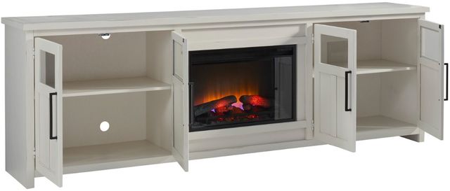 aspenhome® Finnegan White 98" Fireplace Console and Hutch-1