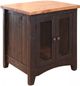 International Furniture Direct Pueblo Weathered Black End Table with Brown Top-0
