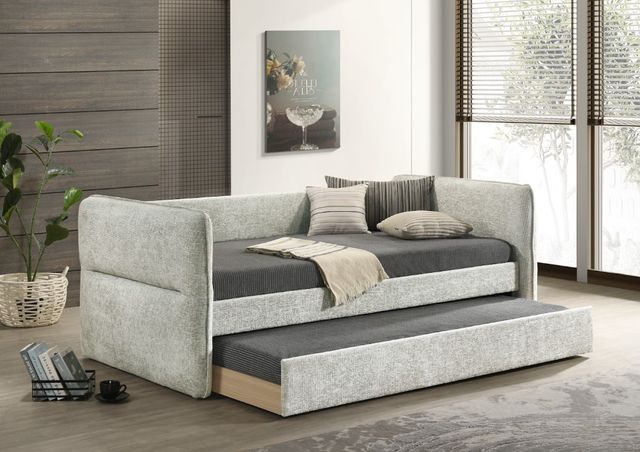 Crown Mark Philipa Light Gray Upholstered Daybed-2