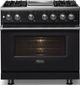 Viking® 5 Series 36" Onyx Pro Style Dual Fuel (NG) Range with Polished Chrome Trim-2