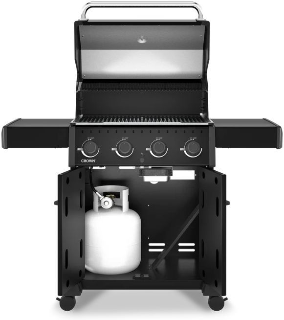 Broil King® Crown™ 420 Shadow 4-Burner Black Freestanding Natural Gas Grill-1