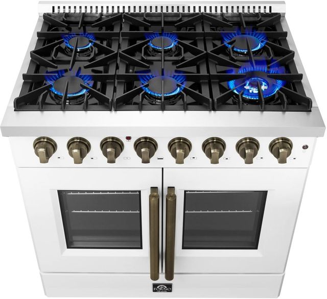 FORNO® Galiano 36" White Pro Style Dual Fuel Range-2