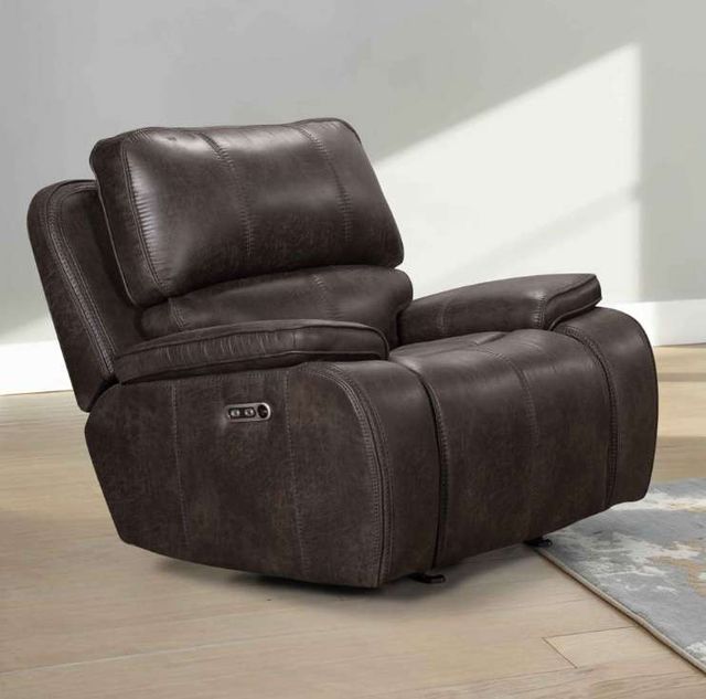 New Classic® Home Brookings Charcoal Power Glider Recliner with Power Headrest-3