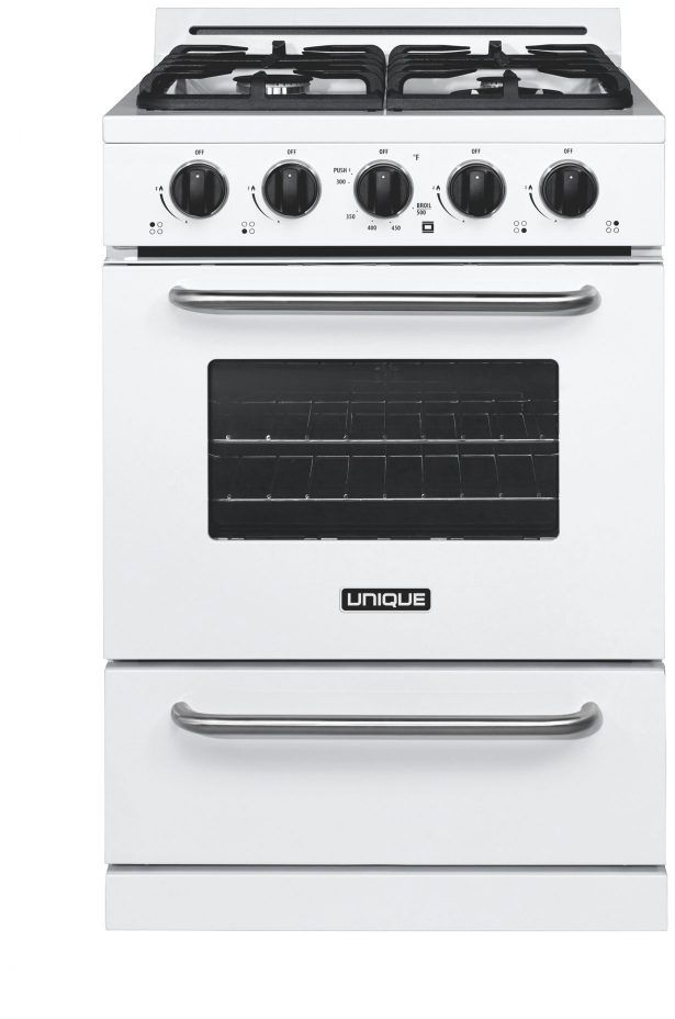 Unique® Appliances Classic 24" White Freestanding Liquid Propane Gas Range-0