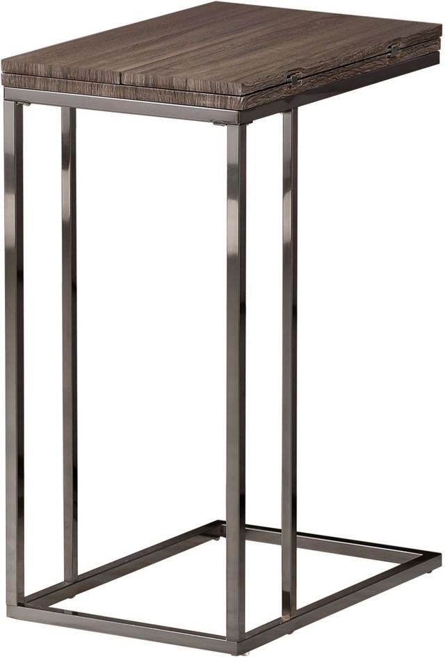 Coaster® Pedro Weathered Grey Expandable Top Accent Table with Black Metal Base-0