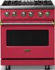 Viking® 5 Series 30" Valentine Pro Style Dual Fuel (LP) Range with Brushed Brass Trim-0
