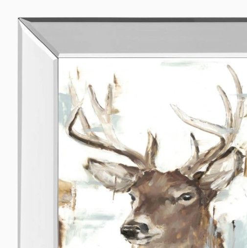 Classy Art Modern Deer Mount II by Ethan Harper Mirrored Frame Wall Art-1