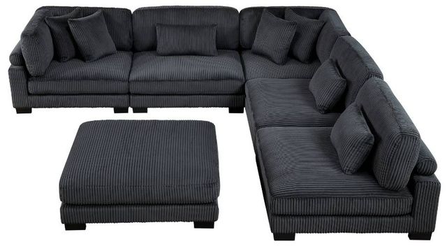Homelegance® Traverse 6-Piece Black 135" Modular Sectional with Ottoman-2