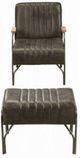 ACME Furniture Sarahi 2-Piece Distress Espresso Leather Chair and Ottoman Set-2