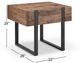 Magnussen Home® Prescott Rustic Honey End Table with Metal Base -3