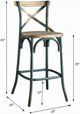 ACME Furniture Zaire Antique Oak/Antique Turquoise Bar Stool-2