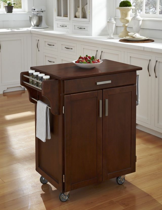 homestyles® Cuisine Cart Cherry Kitchen Cart-2
