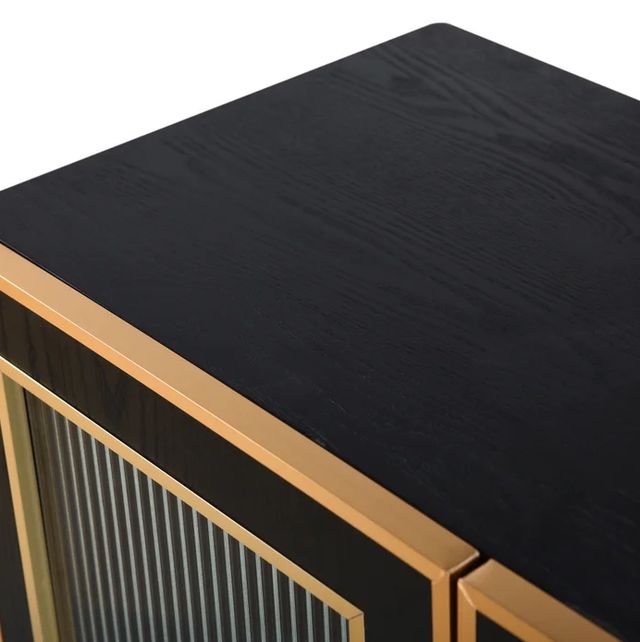 Stylecraft Ebony and Gold Sideboard-4