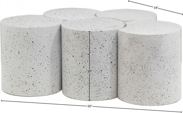 Meridian Furniture Dimple 5-Piece White Modular Nesting Coffee Table Set-1