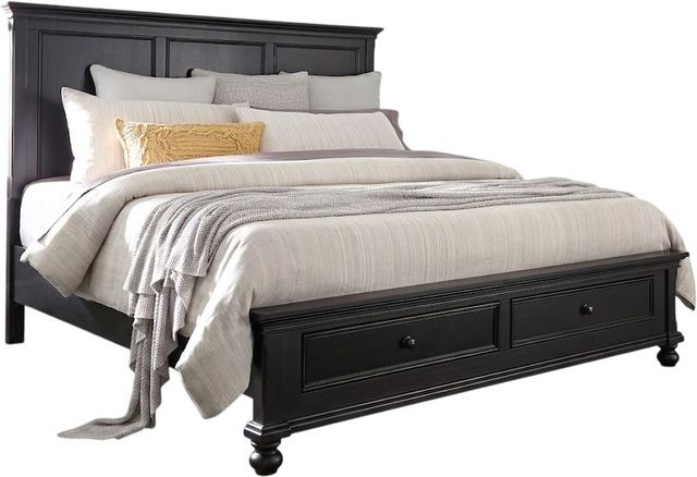 aspenhome® Oxford Black King Low Profile Panel Storage Bed-0