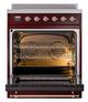 Ilve® Nostalgie II Noblesse 30'' Burgundy Pro Style Induction Range with Copper Trim-1
