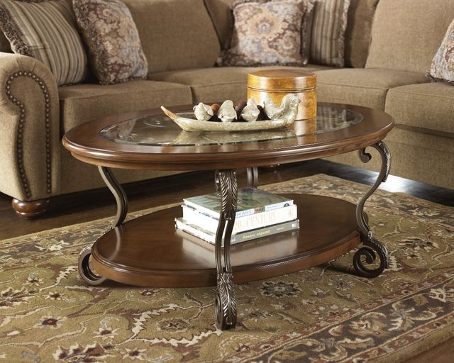 Signature Design by Ashley® Nestor 2-Piece Medium Brown Living Room Tables Set-3