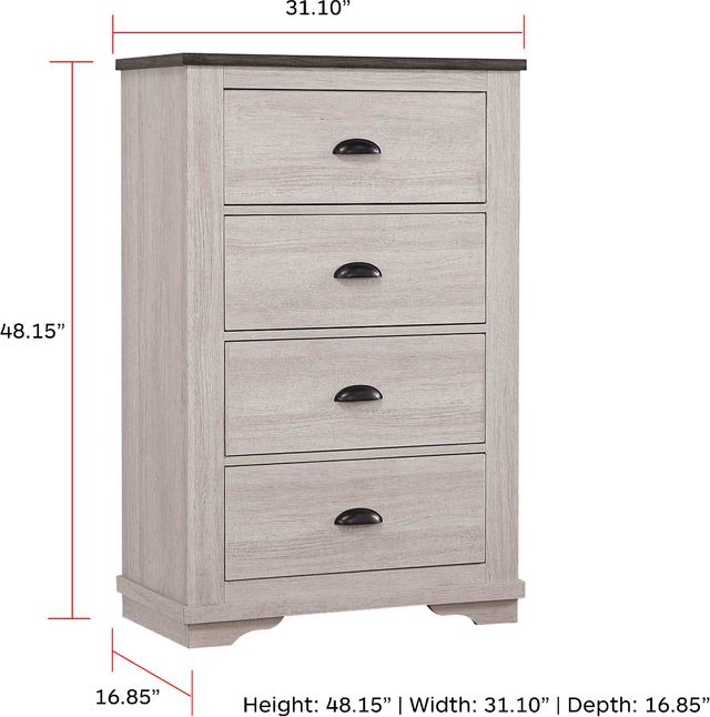Crown Mark Coralee Chalk/Gray Chest-2