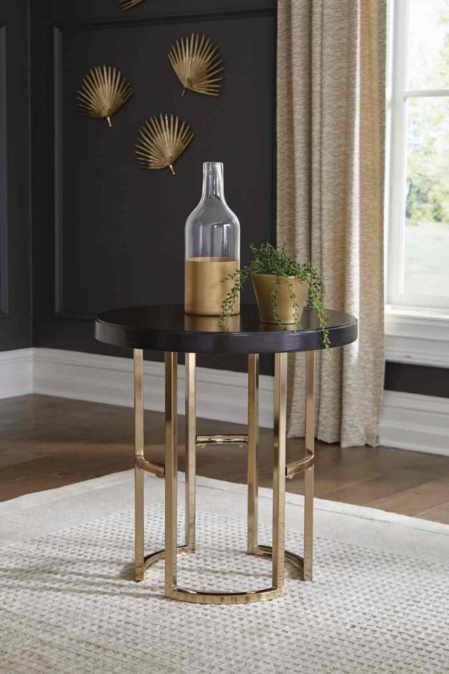 Coaster® Corliss Americano and Rose Brass Round End Table-1