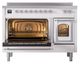 Ilve® Nostalgie II Noblesse 48'' White Pro Style Induction Range with Chrome Trim-3