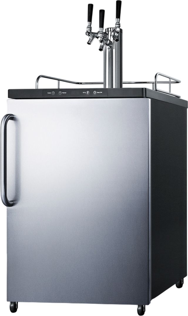 Summit® 24" Black/Stainless Steel Outdoor Kegerator -1