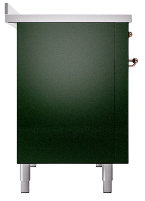 Ilve® Nostalgie II Noblesse 48'' Emerald Green Pro Style Induction Range with Copper Trim-2