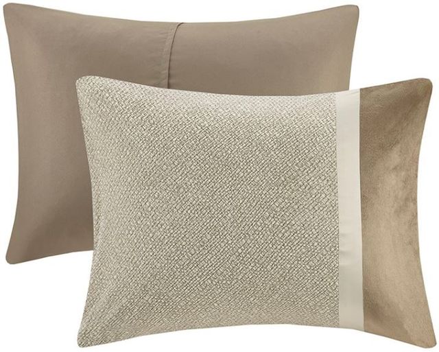 Olliix by Madison Park Atley 7 Piece Taupe/Brown King Comforter Set-1