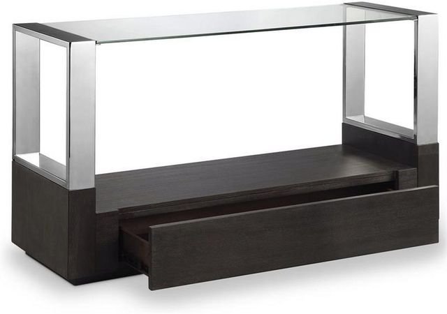 Magnussen Home® Revere Glass Top Sofa Table with Graphite Base-1