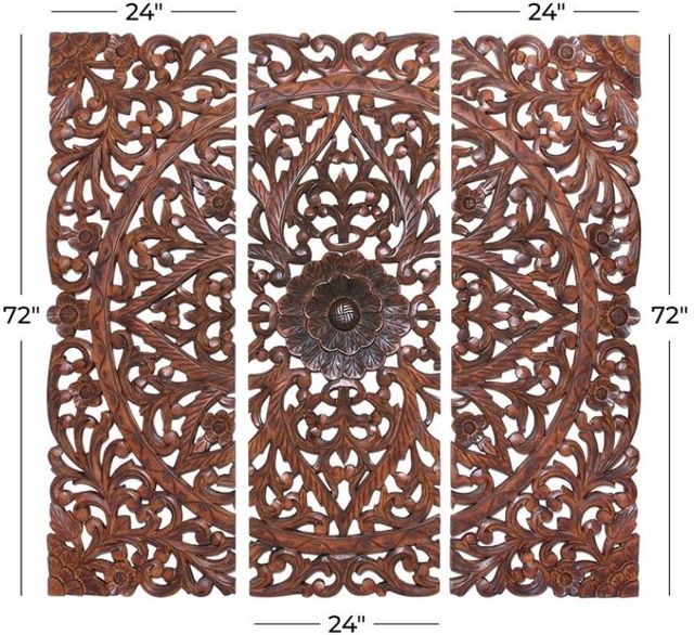 Deco Marche 3-Piece Brown Mandala Wall Art Panel Set-2