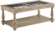 Standard Furniture Savannah Distressed Toffee Glass Insert Cocktail Table-0