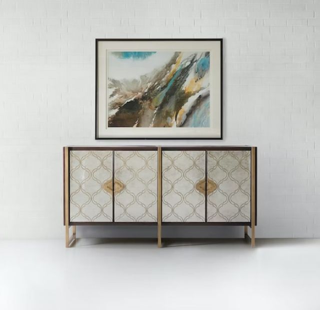 Hooker® Furniture Melange Dark Wood/Matte Gold Classic Credenza-1