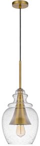 Cal® Lighting & Accessories Girona Antique Brass/Glass Pendant-0