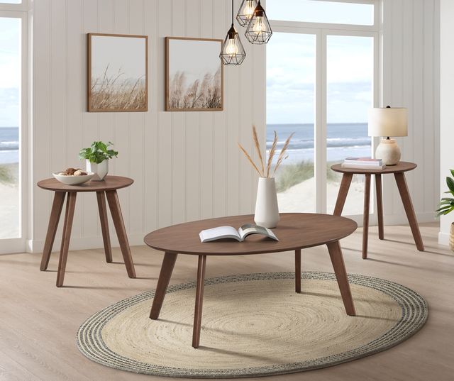 Elements International Theo 3-Piece Walnut Occasional Table Set-1