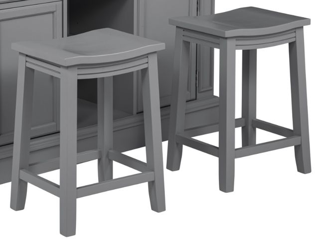 Powell® Penda Gray Extension Kitchen Island With Stools-1