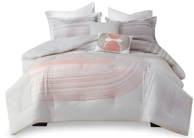 Olliix by Urban Habitat Hayes Jenson 5 Piece Blush/Grey King/California King Cotton Printed Comforter Set-0