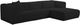 TOV Furniture Tarra 3-Piece Black Fluffy Oversized Right-Arm Facing Sectional and Chaise-0