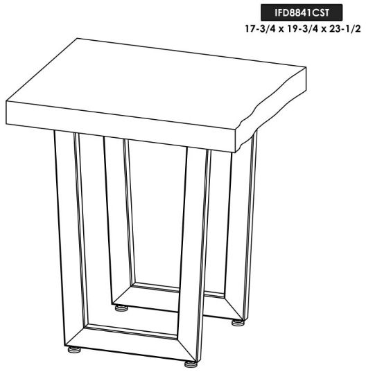 International Furniture Direct Riverwood Brown Chairside Table with Black Base-2