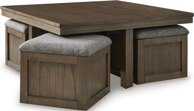 Signature Design by Ashley® Boardernest 5-Piece Brown Coffee Table and Stool Set-1