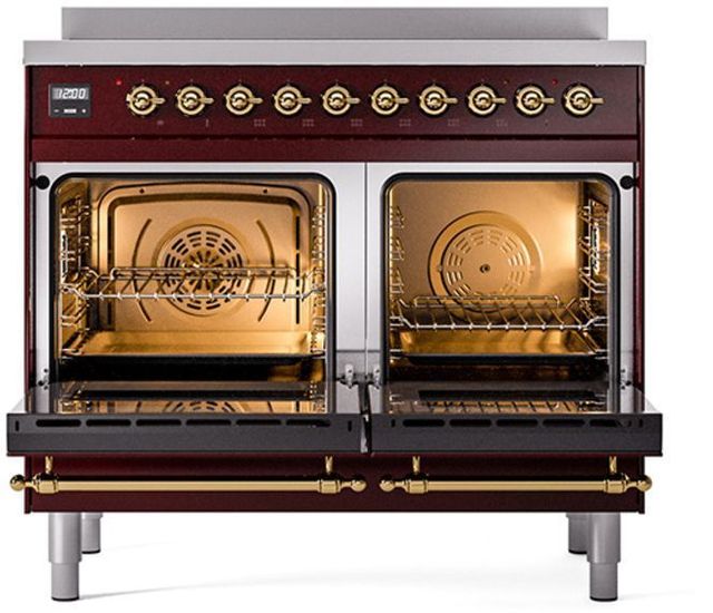 Ilve® Nostalgie II Series 40" Burgundy Pro Style Induction Range-1