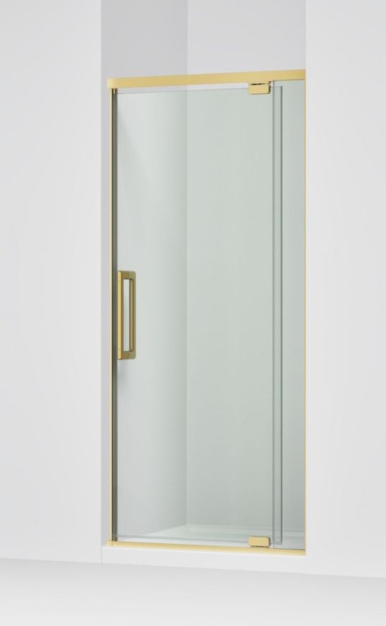 KOHLER Statement™ Vibrant Brushed Moderne Brass 76" x 23" - 36" Pivot Shower Door-0