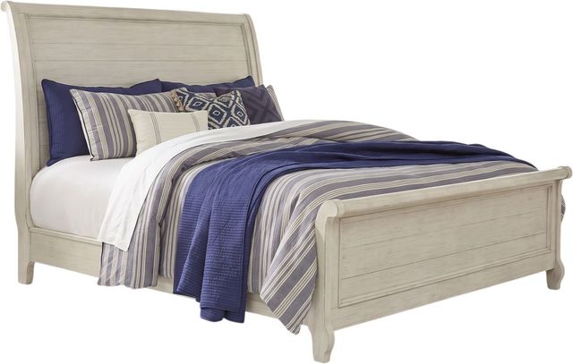 Liberty Furniture Farmhouse Reimagined 4-Piece Antique White/Chestnut King Sleigh Bedroom Set-1