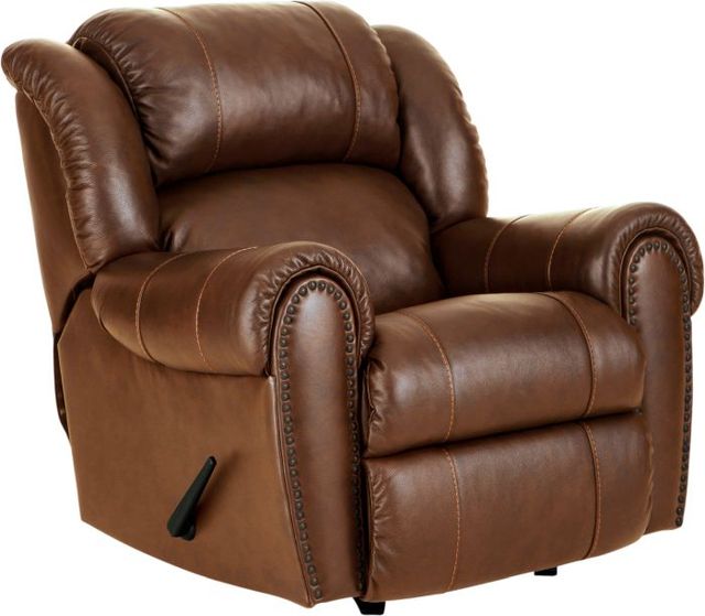 HomeStretch Laredo Cognac Leather Manual Rocker Recliner-0