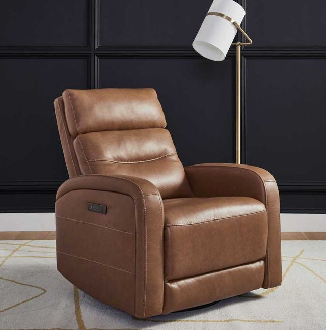 Liberty Furniture Rosslyn York Butternut Leather Power Swivel Glider Recliner-2