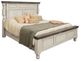 International Furniture Direct Stone White Queen Panel Bed-0